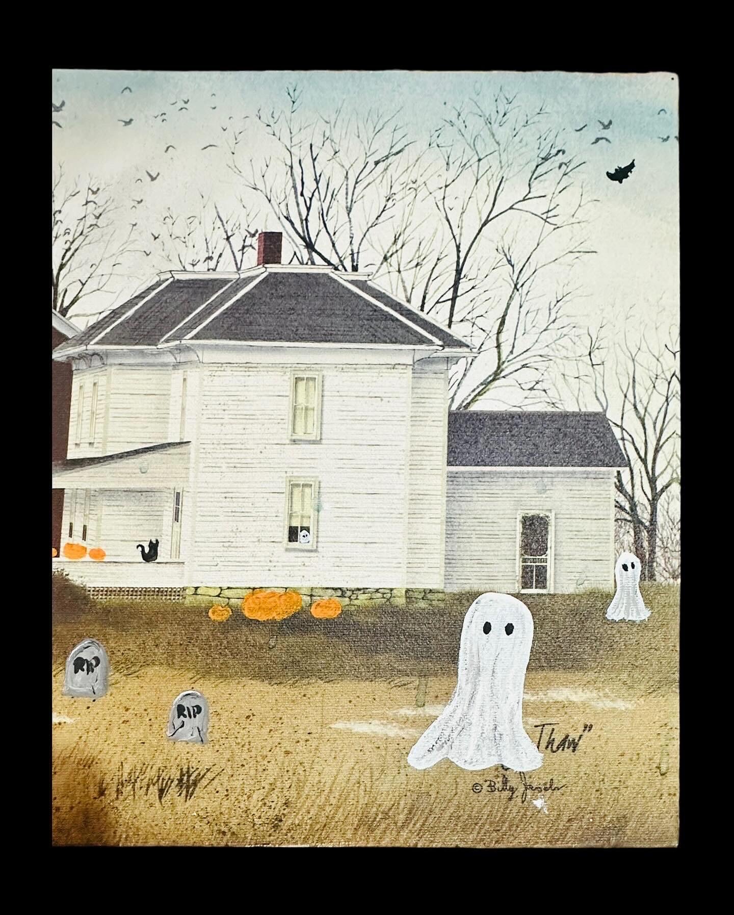 Upcycled Ghost Painting 20x12 canvas painting