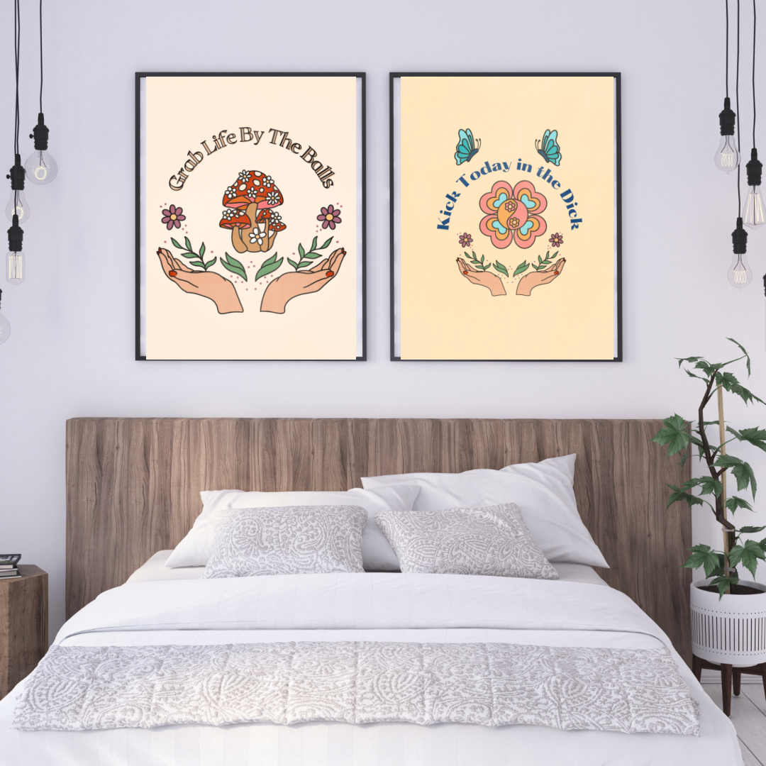 Grab life by the balls framed art print