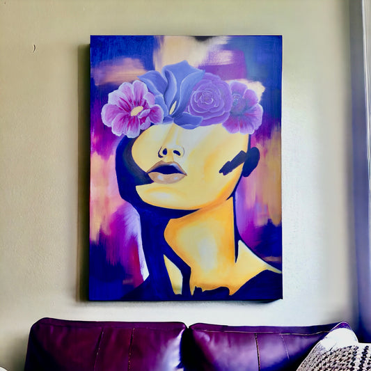 Purple and gold 3ftx4ft Painting on canvas