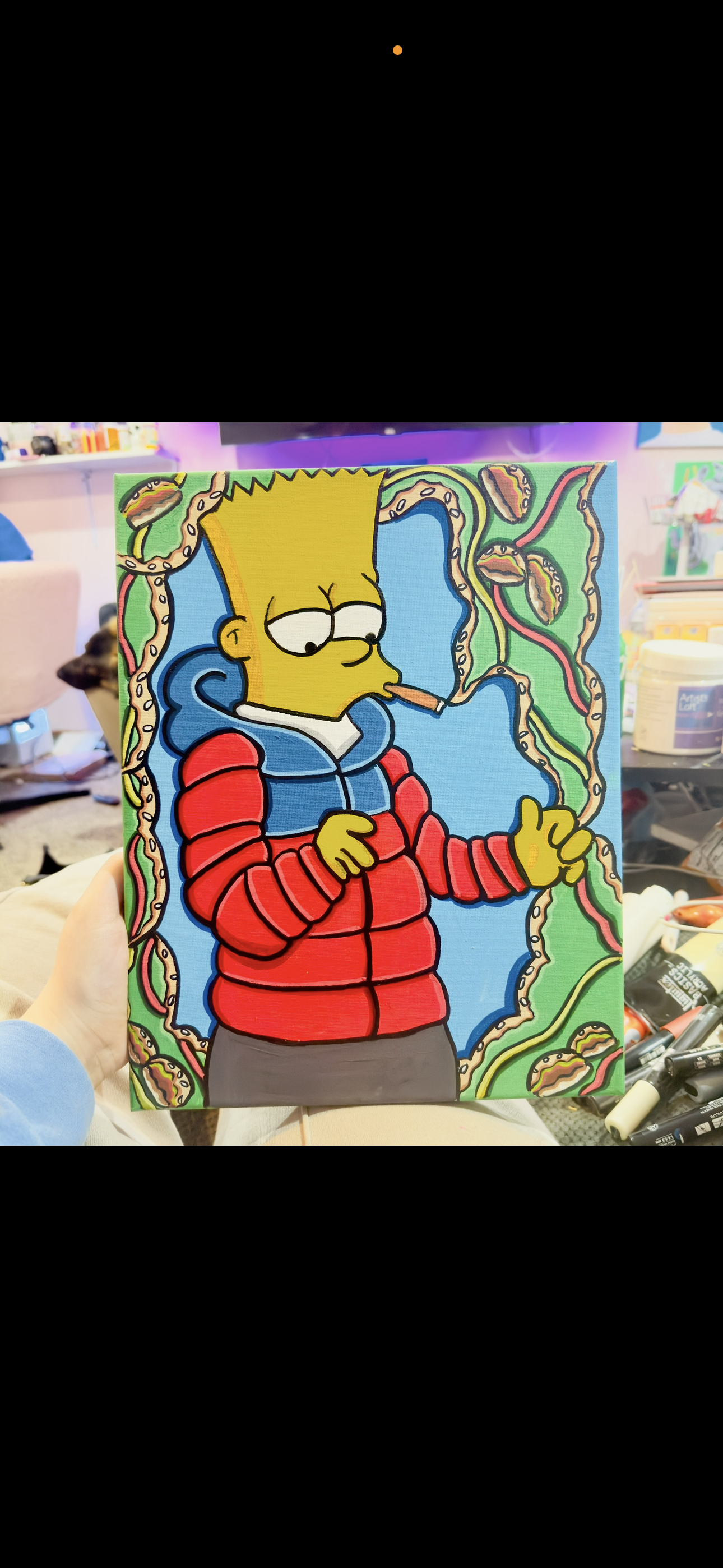 BART Simpson inspired high cartoon collection canvas painting 11x14