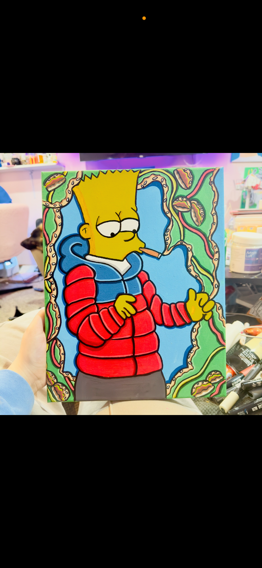 BART Simpson inspired high cartoon collection canvas painting 11x14