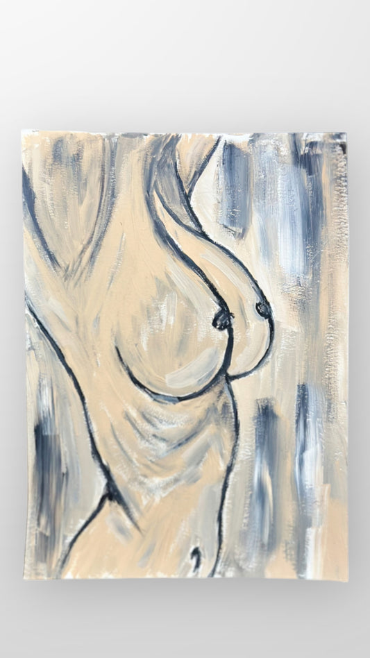 Framed Nude Painting 9x12 on Canvas Paper