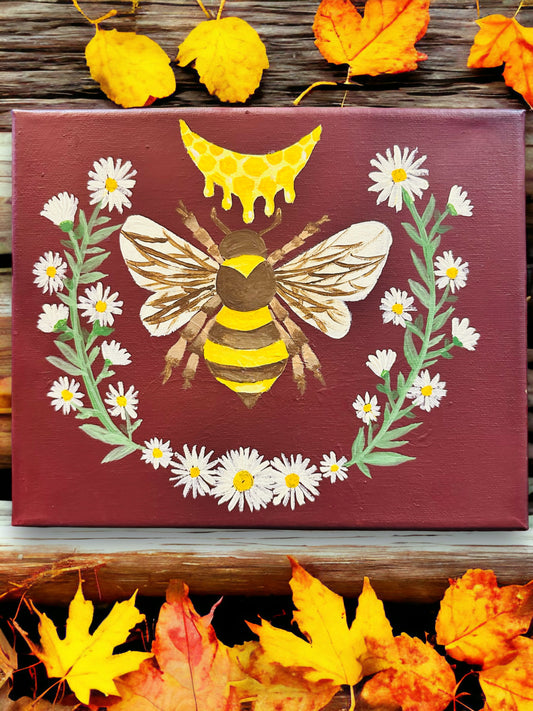 Bee 8x10 canvas painting