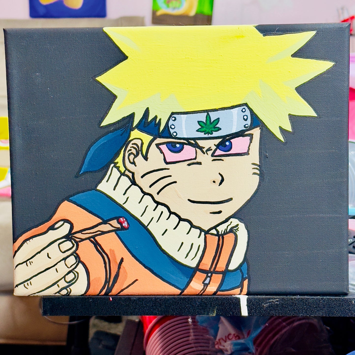 Naruto smoking 8x10 canvas painting