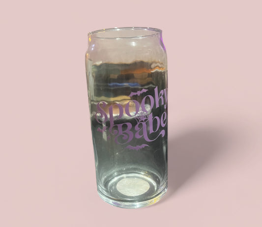 Spooky Babe Purple Glass Cup