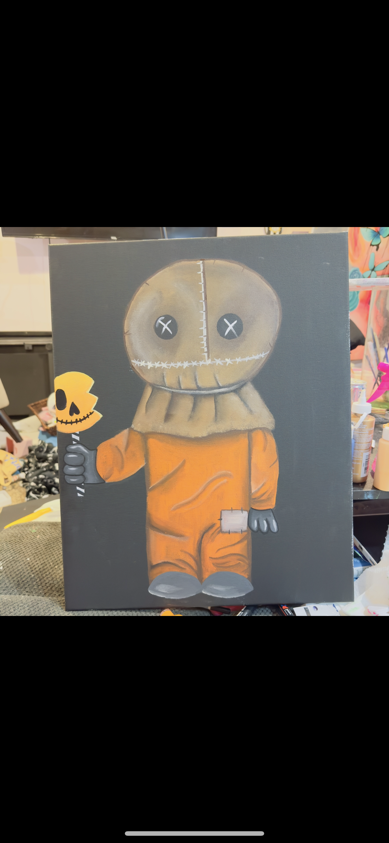 Sam trick or treat 16x20 painting on canvas