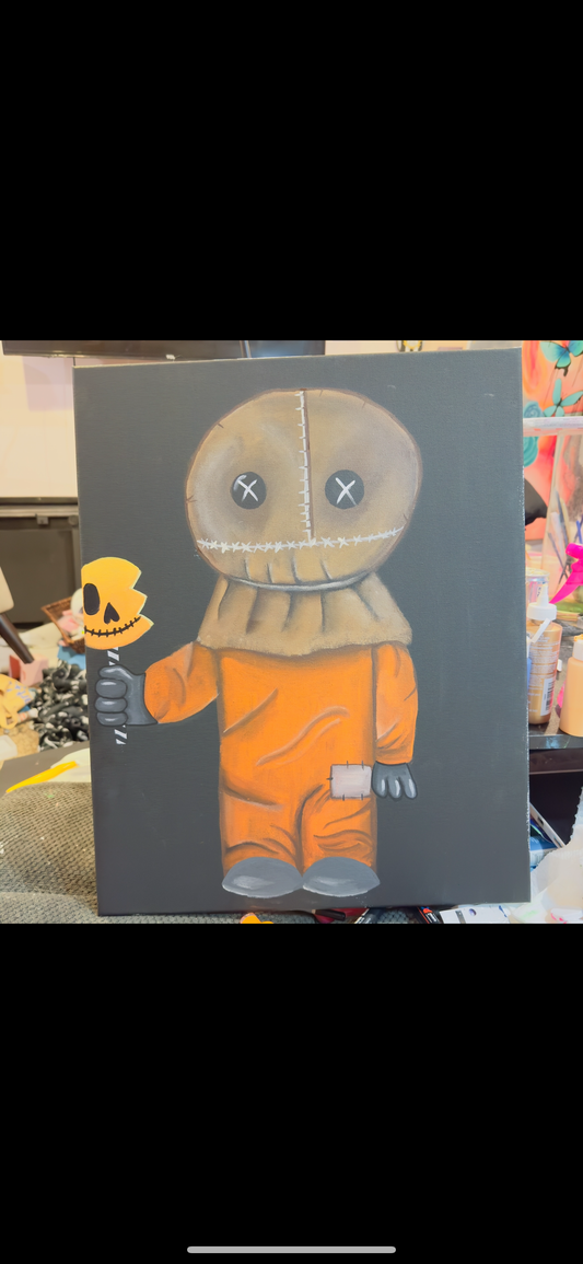 Sam trick or treat 16x20 painting on canvas