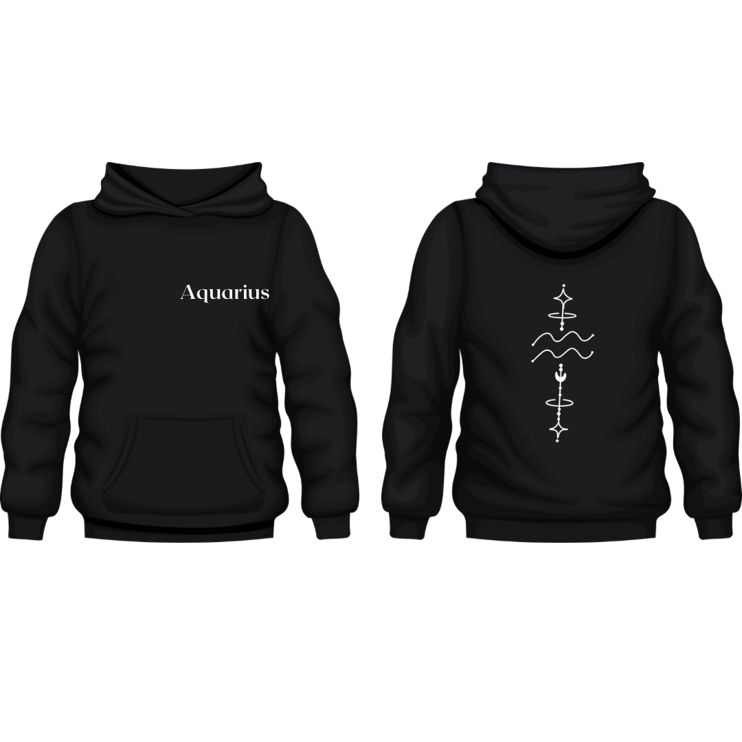 Aquarius Spine Zodiac Hoodie Design