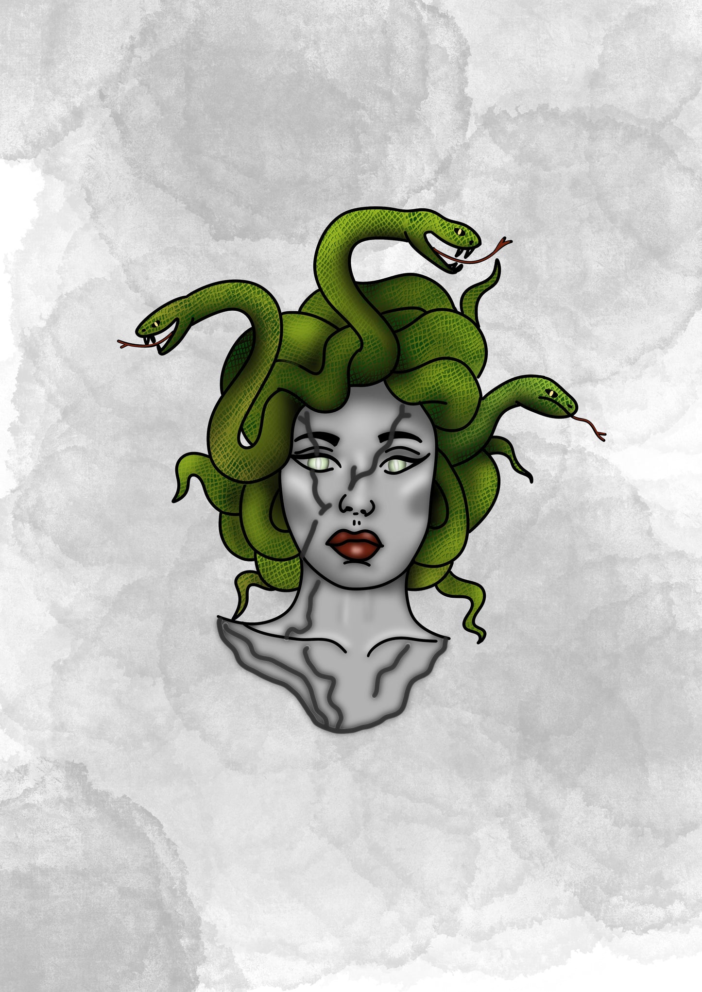 Medusa Inspired Print Art Deco Wall Hanging