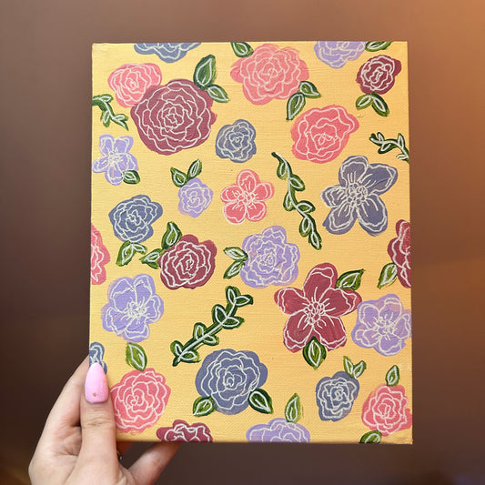 Spring Floral pattern 8x10 canvas