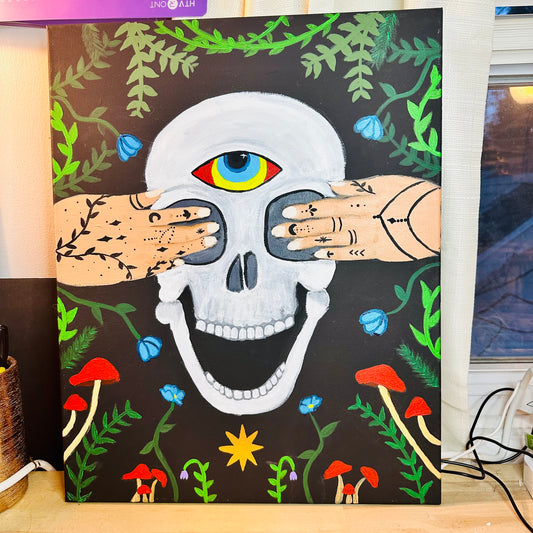 Third Eye Skull Canvas Painting