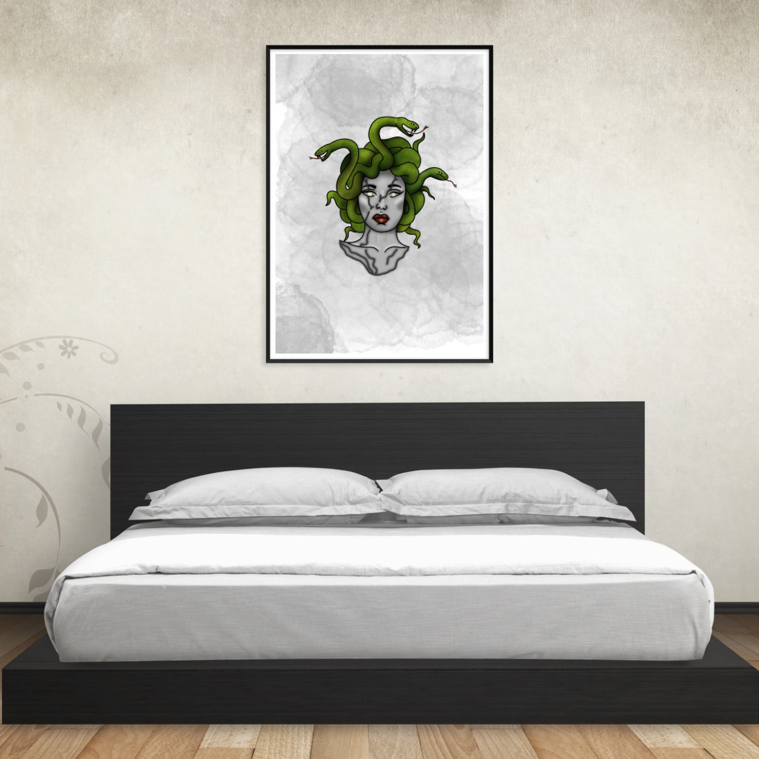 Medusa Inspired Print Art Deco Wall Hanging