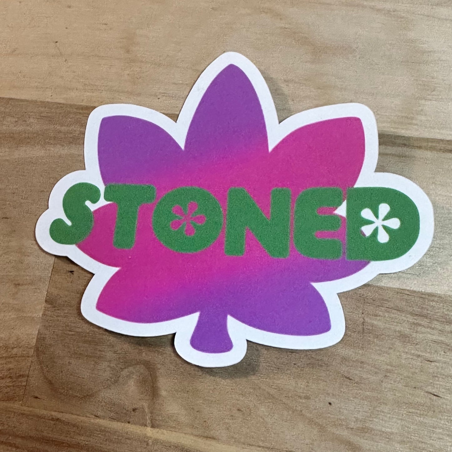 Stoned leaf sticker